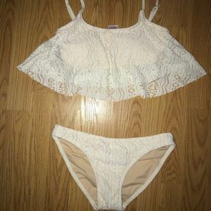 Two piece lace bra underwear set